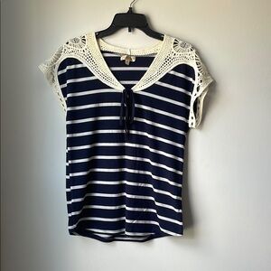 Navy blue striped shirt